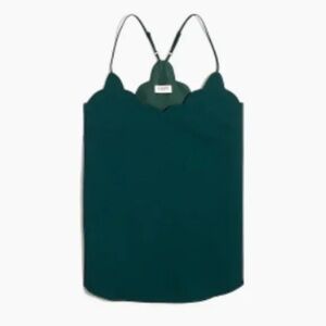 J.Crew Scalloped Halter Tank Top NWT – Green Camisole, Size 2